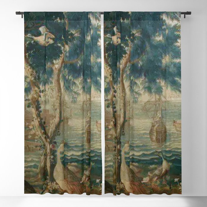 Antique French Louis XIV Beauvais Landscape Tapestry Window Curtain Gallery Image 1