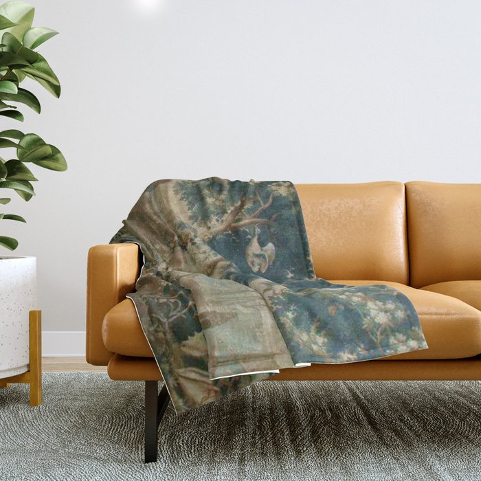 Antique French Louis XIV Beauvais Landscape Tapestry Throw Blanket Gallery Image 1