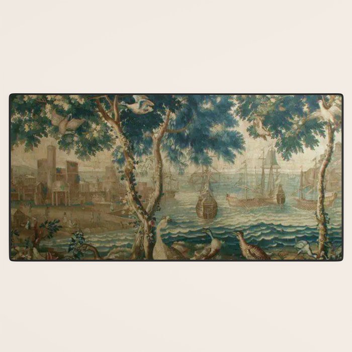 Antique French Louis XIV Beauvais Landscape Tapestry Desk Mat Gallery Image 3