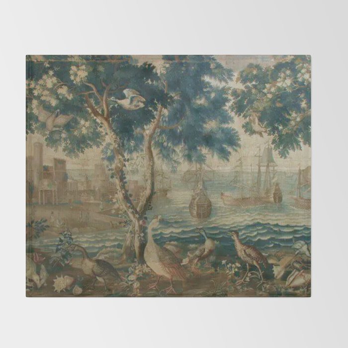 Antique French Louis XIV Beauvais Landscape Tapestry Throw Blanket Gallery Image 2