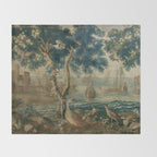 Antique French Louis XIV Beauvais Landscape Tapestry Throw Blanket Gallery Image 2