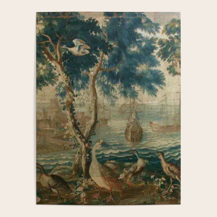 Antique French Louis XIV Beauvais Landscape Tapestry Poster Gallery Image 1