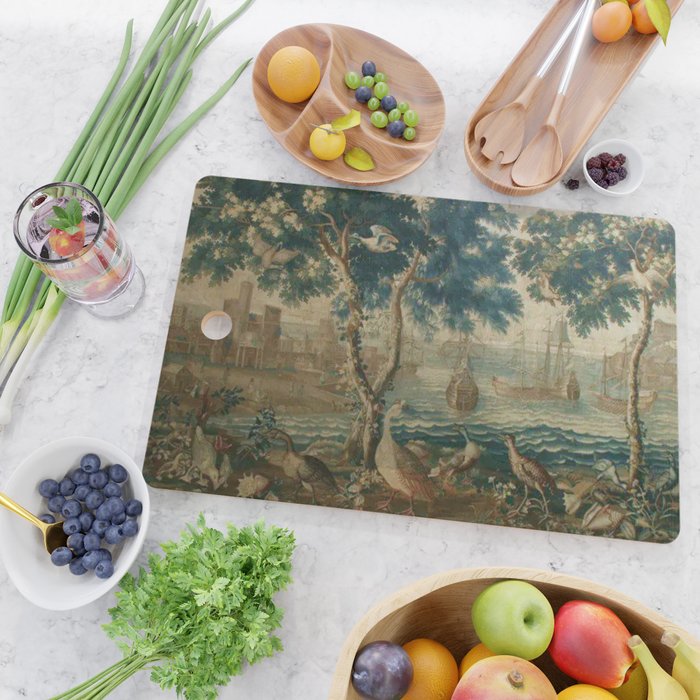 Antique French Louis XIV Beauvais Landscape Tapestry Cutting Board Gallery Image 2