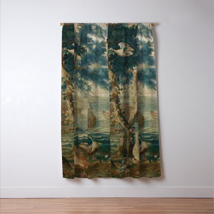 Antique French Louis XIV Beauvais Landscape Tapestry Window Curtain Gallery Image 3