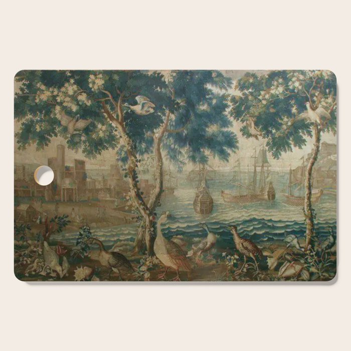 Antique French Louis XIV Beauvais Landscape Tapestry Cutting Board Gallery Image 1