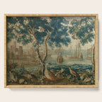 Antique French Louis XIV Beauvais Landscape Tapestry Serving Tray Gallery Image 1