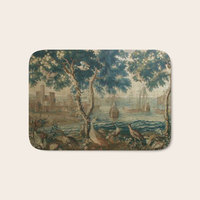 Antique French Louis XIV Beauvais Landscape Tapestry Bath Mat Gallery Image 1