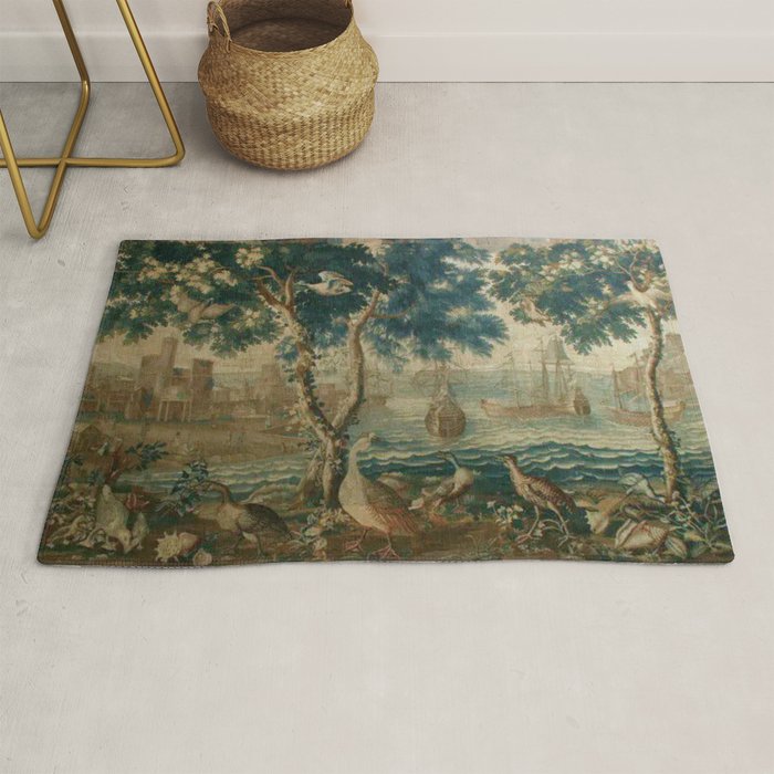 Antique French Louis XIV Beauvais Landscape Tapestry Rug Gallery Image 1