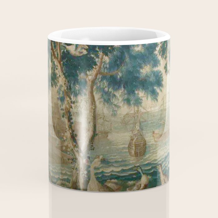 Antique French Louis XIV Beauvais Landscape Tapestry Coffee Mug Gallery Image 4