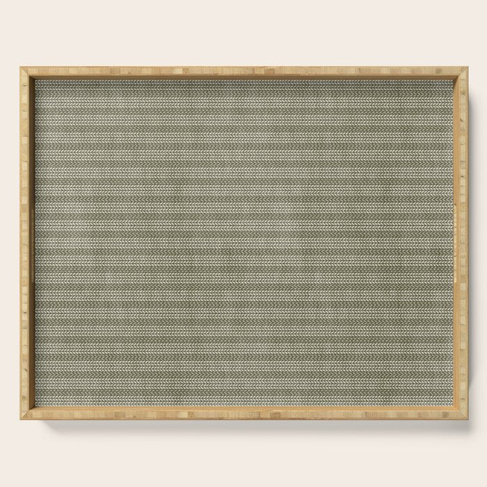 Cozy Knit Texture Grey Beige  Serving Tray Gallery Image 1