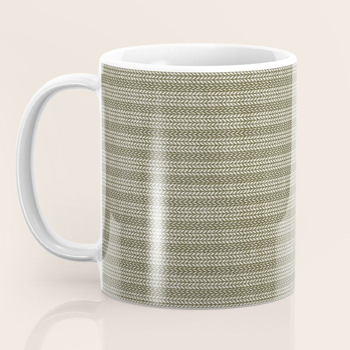 Cozy Knit Texture Grey Beige  Coffee Mug Gallery Image 3