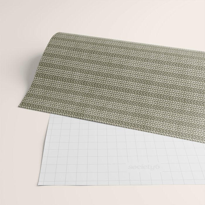 Cozy Knit Texture Grey Beige  Wrapping Paper Gallery Image 2