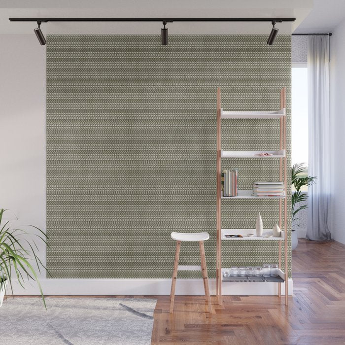 Cozy Knit Texture Grey Beige  Wall Mural Gallery Image 1