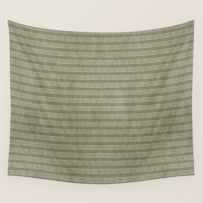 Cozy Knit Texture Grey Beige  Wall Tapestry Gallery Image 4