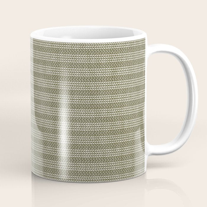 Cozy Knit Texture Grey Beige  Coffee Mug Gallery Image 1