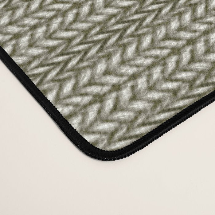Cozy Knit Texture Grey Beige  Desk Mat Gallery Image 4