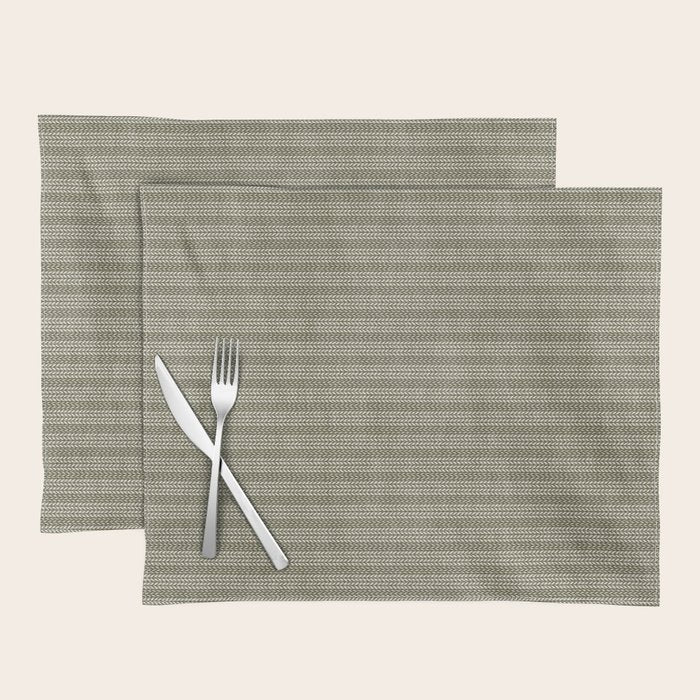 Cozy Knit Texture Grey Beige  Placemat Gallery Image 1