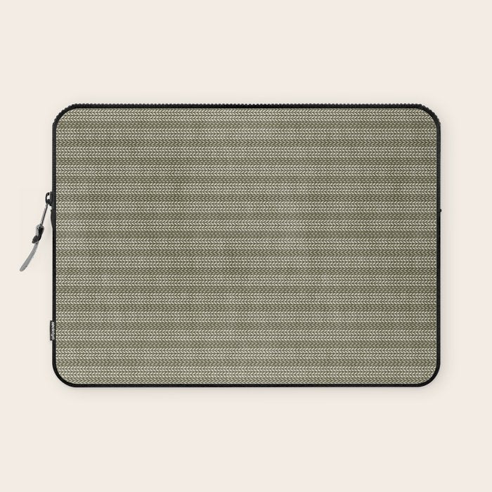 Cozy Knit Texture Grey Beige  Laptop Sleeve Gallery Image 1