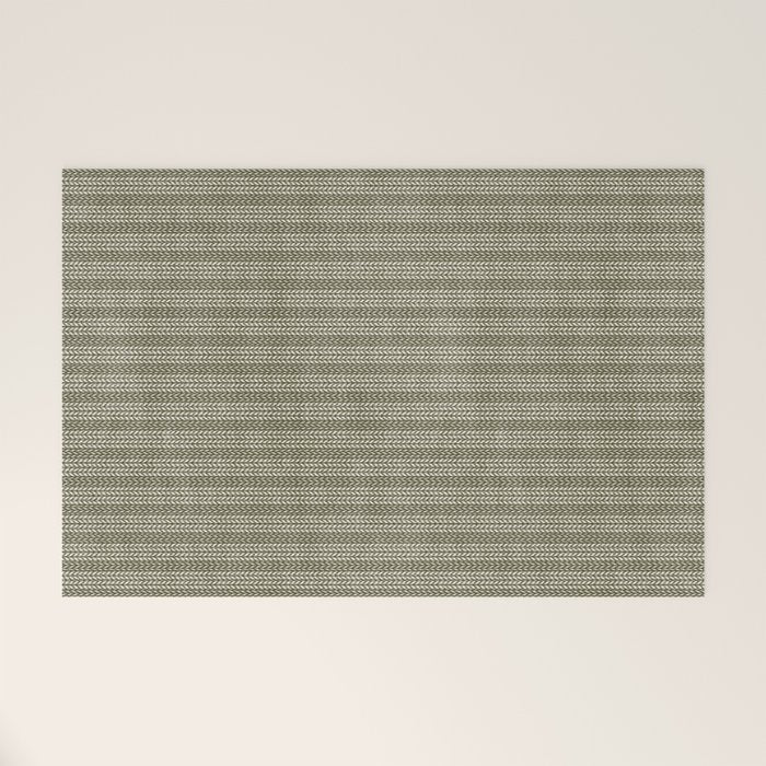 Cozy Knit Texture Grey Beige  Welcome Mat Gallery Image 1