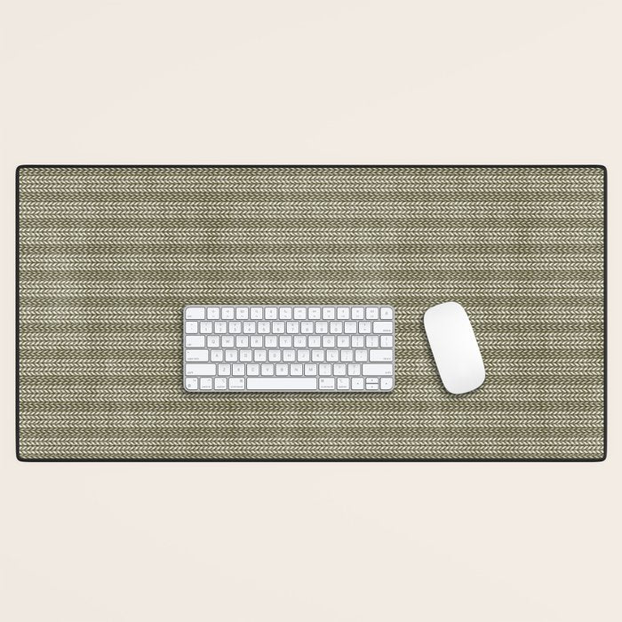 Cozy Knit Texture Grey Beige  Desk Mat Gallery Image 1