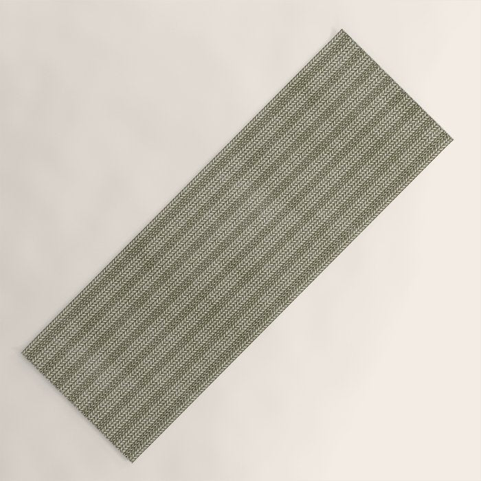 Cozy Knit Texture Grey Beige  Yoga Mat Gallery Image 1