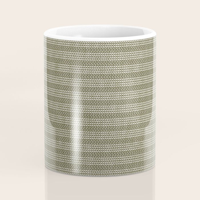 Cozy Knit Texture Grey Beige  Coffee Mug Gallery Image 4