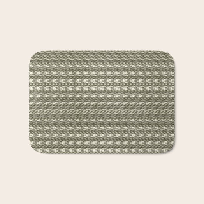 Cozy Knit Texture Grey Beige  Bath Mat Gallery Image 1