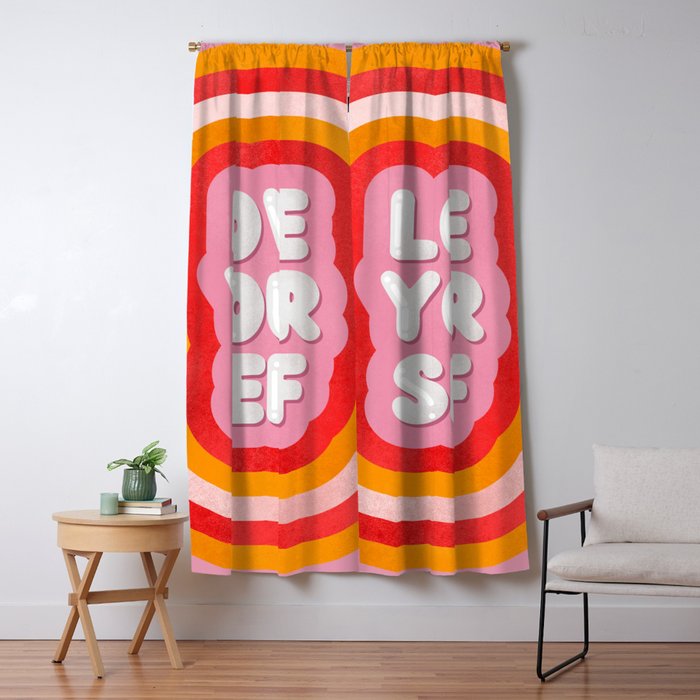 Love Yourself retro type Window Curtain Gallery Image 5