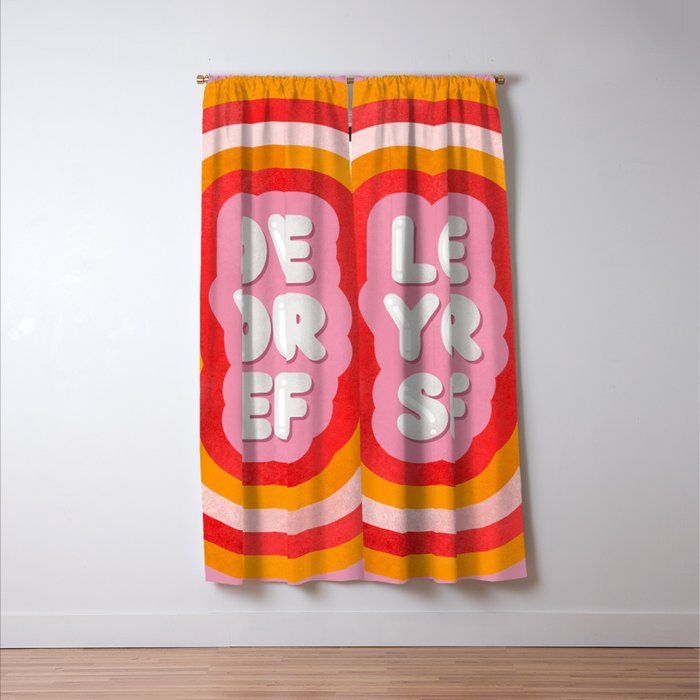 Love Yourself retro type Window Curtain Gallery Image 3