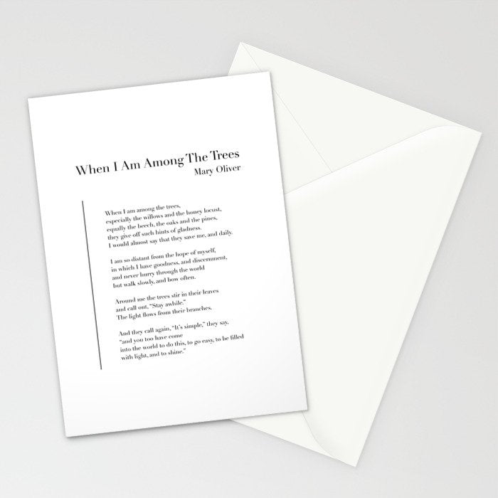 When I Am Among The Trees Stationery Card Gallery Image 2