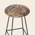 Golden City Antique Persian Kashmar Stool Gallery Image 2