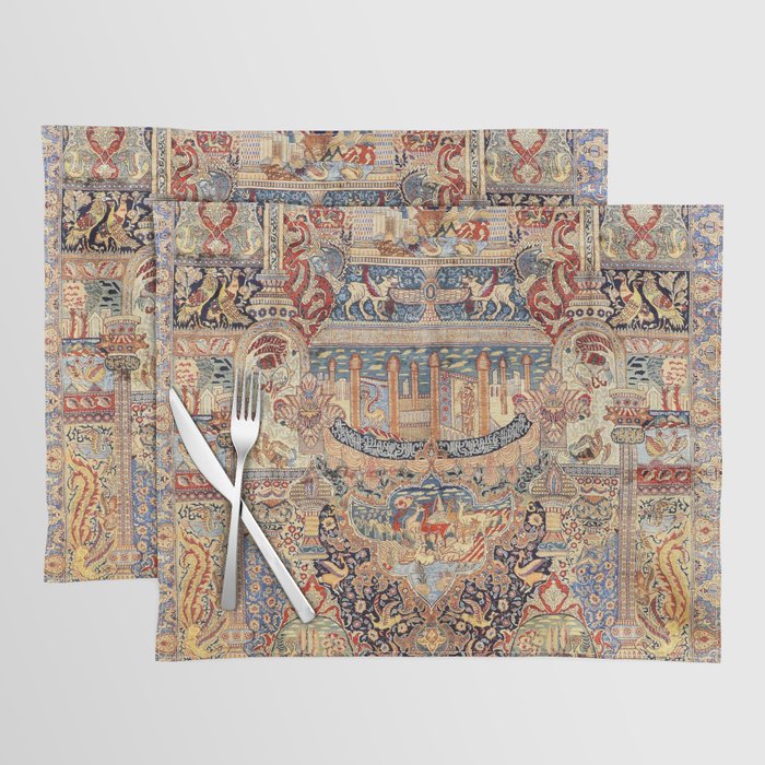 Golden City Antique Persian Kashmar Placemat Gallery Image 1