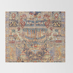 Golden City Antique Persian Kashmar Throw Blanket Gallery Image 2