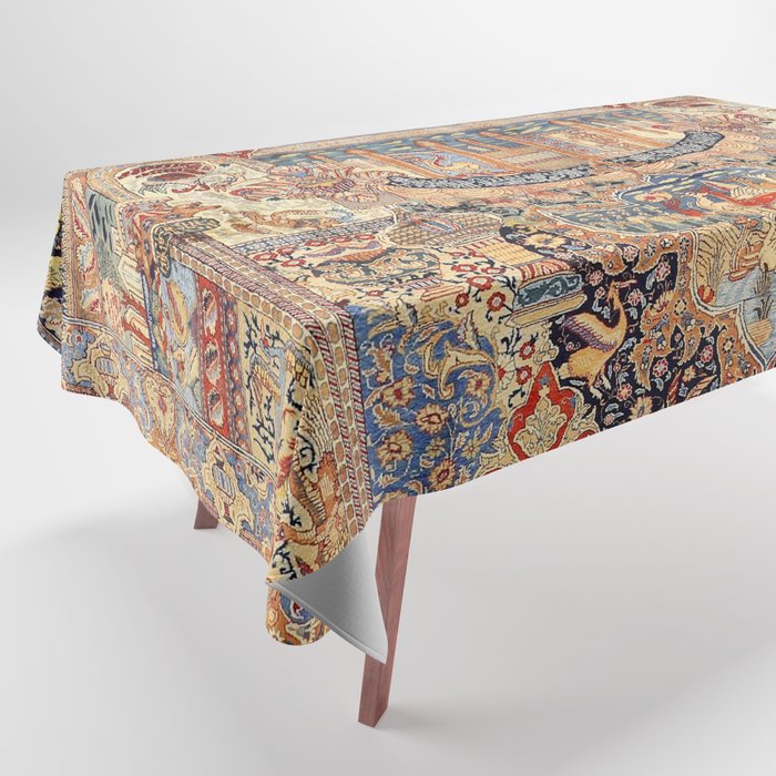 Golden City Antique Persian Kashmar Tablecloth Gallery Image 1