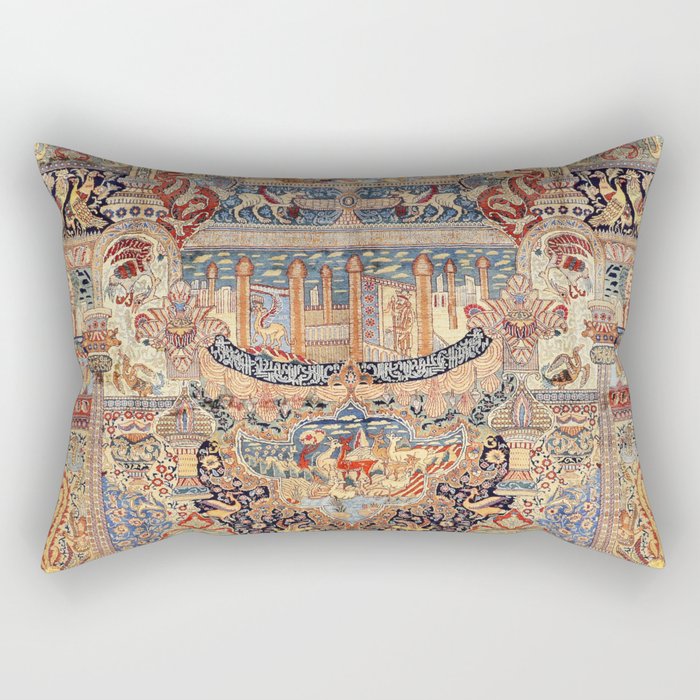 Golden City Antique Persian Kashmar Rectangular Pillow Gallery Image 1