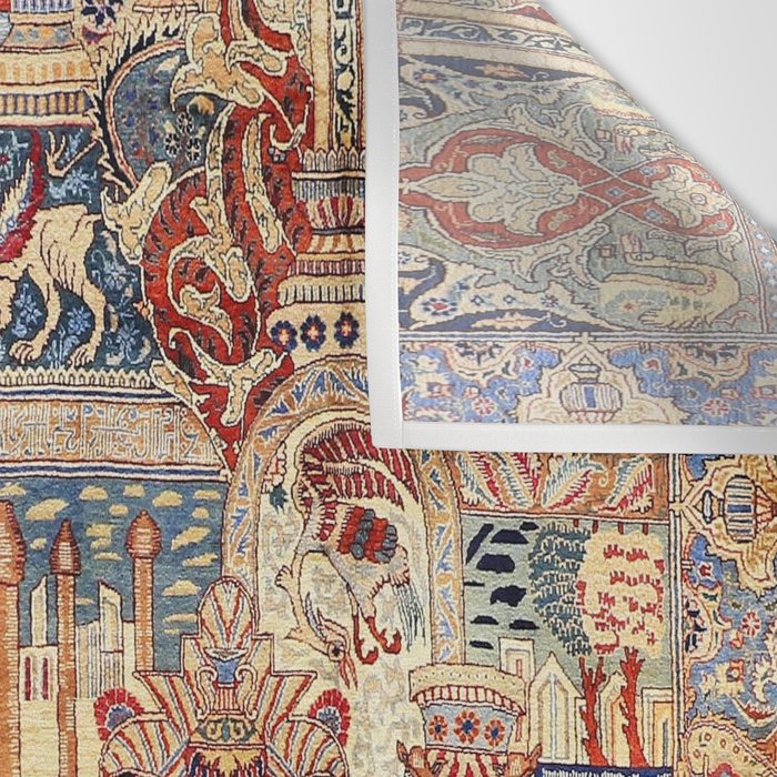 Golden City Antique Persian Kashmar Wall Tapestry Gallery Image 3