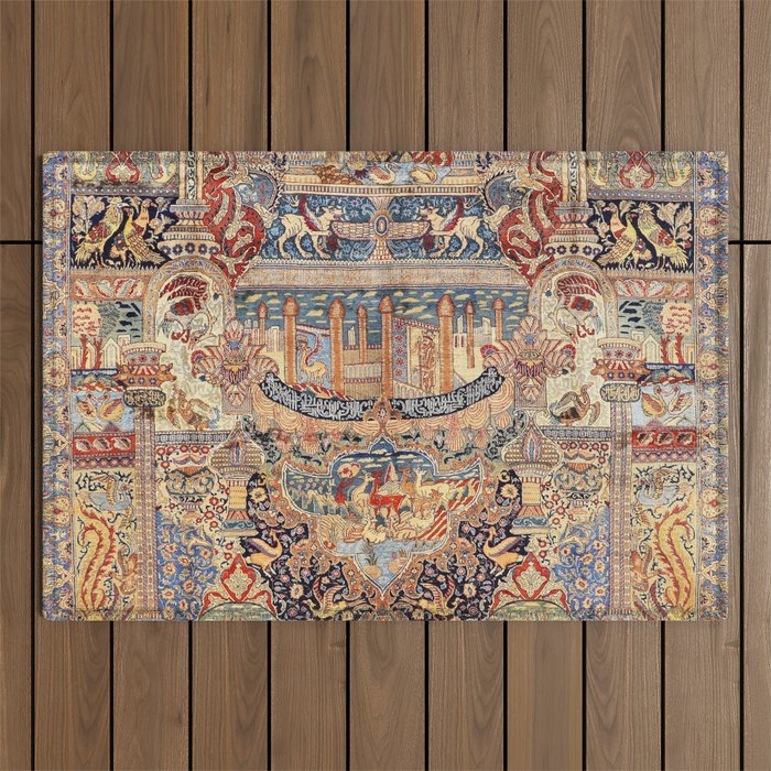 Golden City Antique Persian Kashmar Outdoor Rug Gallery Image 1