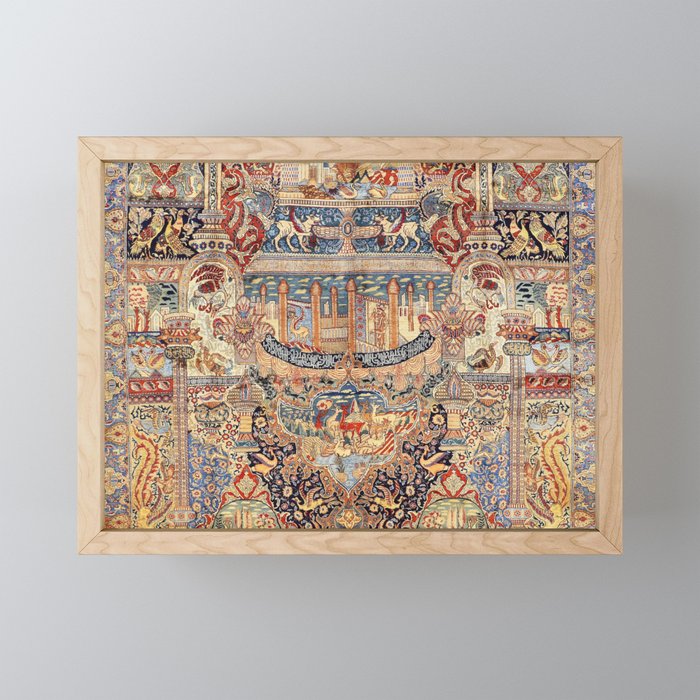 Golden City Antique Persian Kashmar Mini Art Print Gallery Image 1