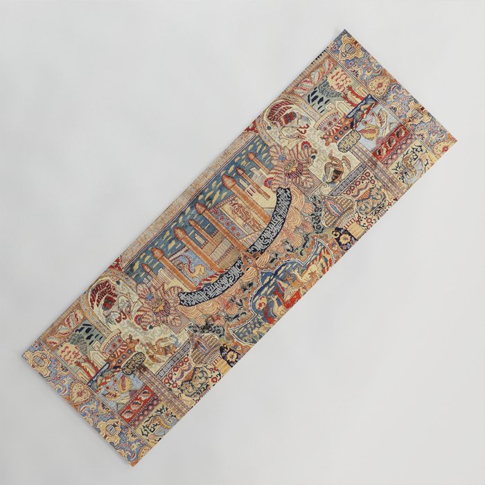 Golden City Antique Persian Kashmar Yoga Mat Gallery Image 1