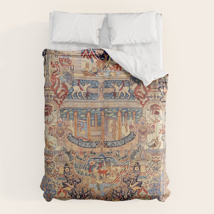 Golden City Antique Persian Kashmar Duvet Cover Gallery Image 1
