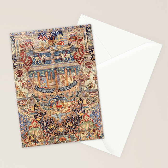 Golden City Antique Persian Kashmar Stationery Card Gallery Image 2