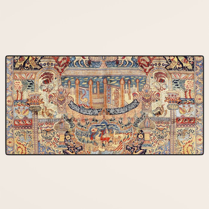 Golden City Antique Persian Kashmar Desk Mat Gallery Image 3