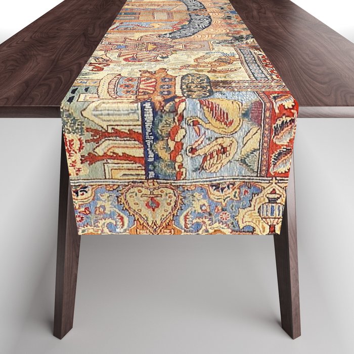 Golden City Antique Persian Kashmar Table Runner Gallery Image 1