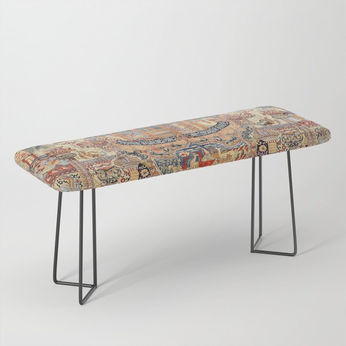 Golden City Antique Persian Kashmar Bench Gallery Image 1
