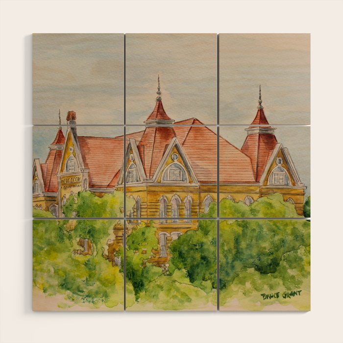 Texas State (SWT) University Old Main Building, San Marcos, TX Wood Wall Art Gallery Image 1