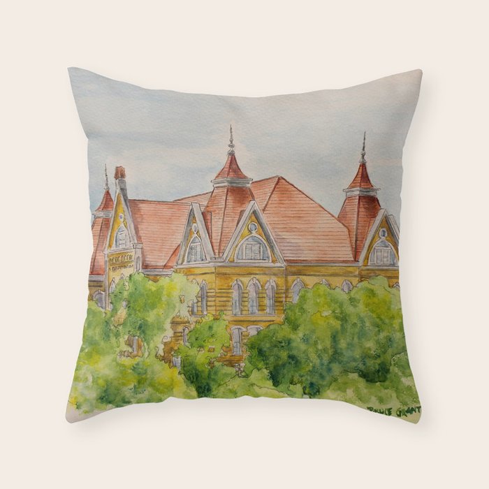 Texas State (SWT) University Old Main Building, San Marcos, TX Throw Pillow Gallery Image 1
