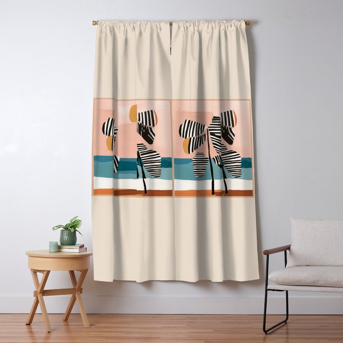 Tropical Sunset Palms II Window Curtain Gallery Image 5