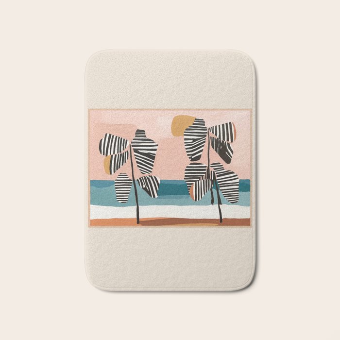 Tropical Sunset Palms II Bath Mat Gallery Image 1