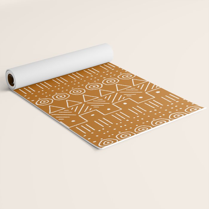 Mudcloth Style 1 in Orange Yoga Mat Gallery Image 2