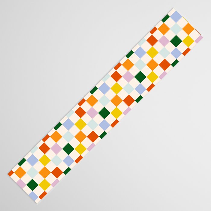 Retro Rainbow Checkerboard  Table Runner Gallery Image 3